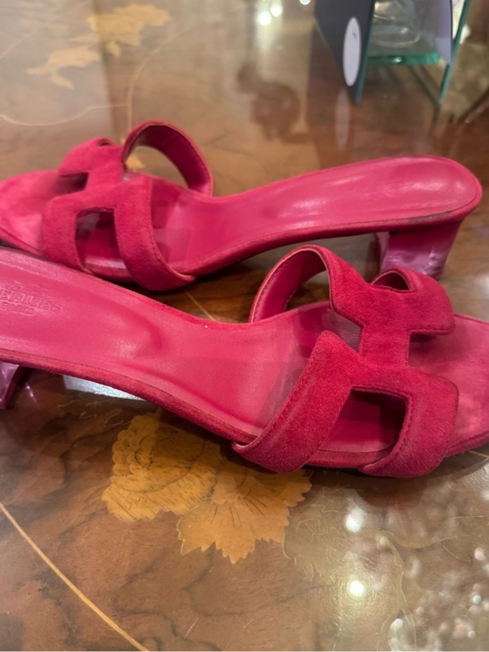 Hermès Fuchsia Suede Oran Sandals – Size 42 - Picture 6 of 17